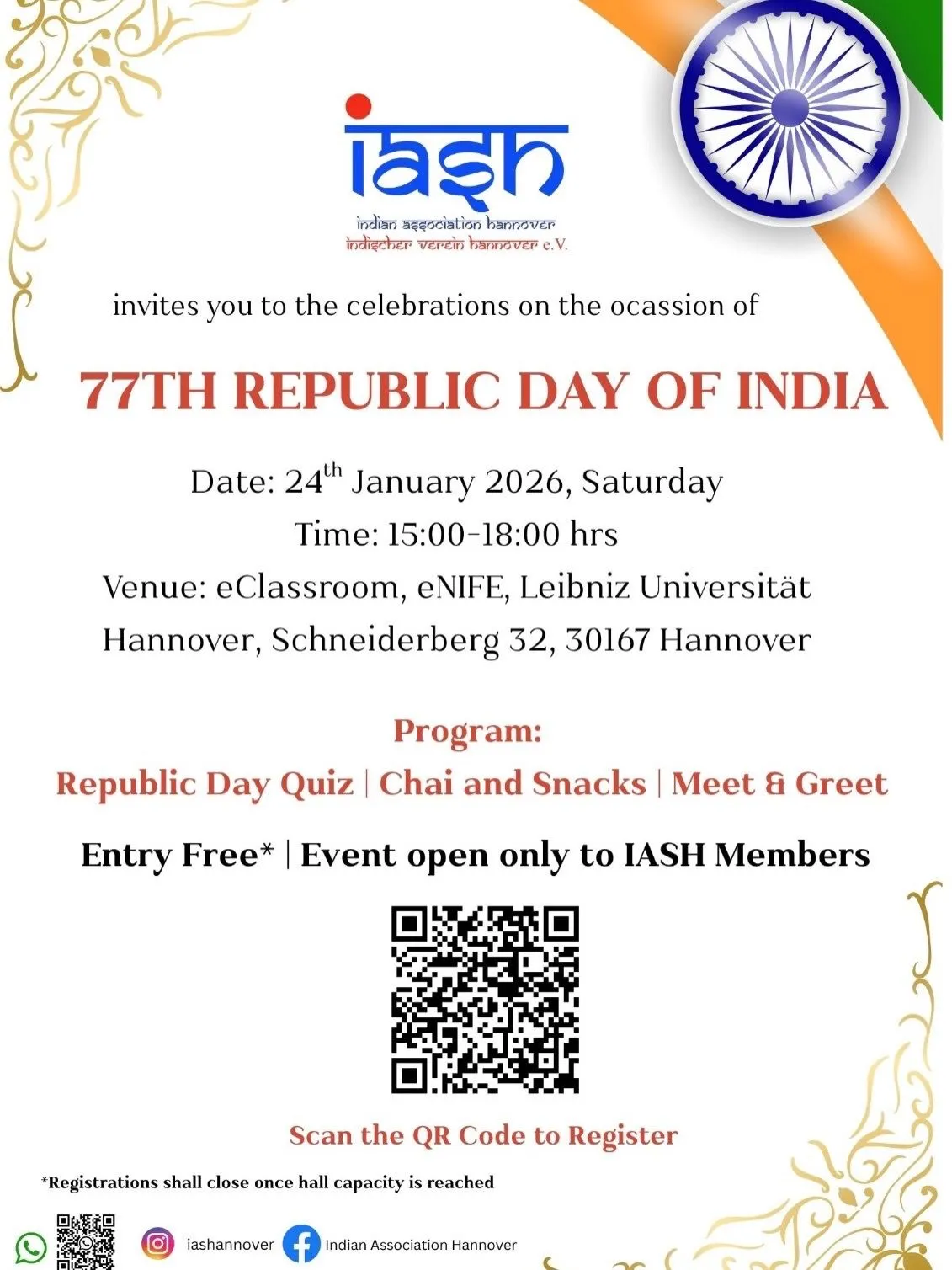 77th Republic Day of India 2026 – IASH Hannover
