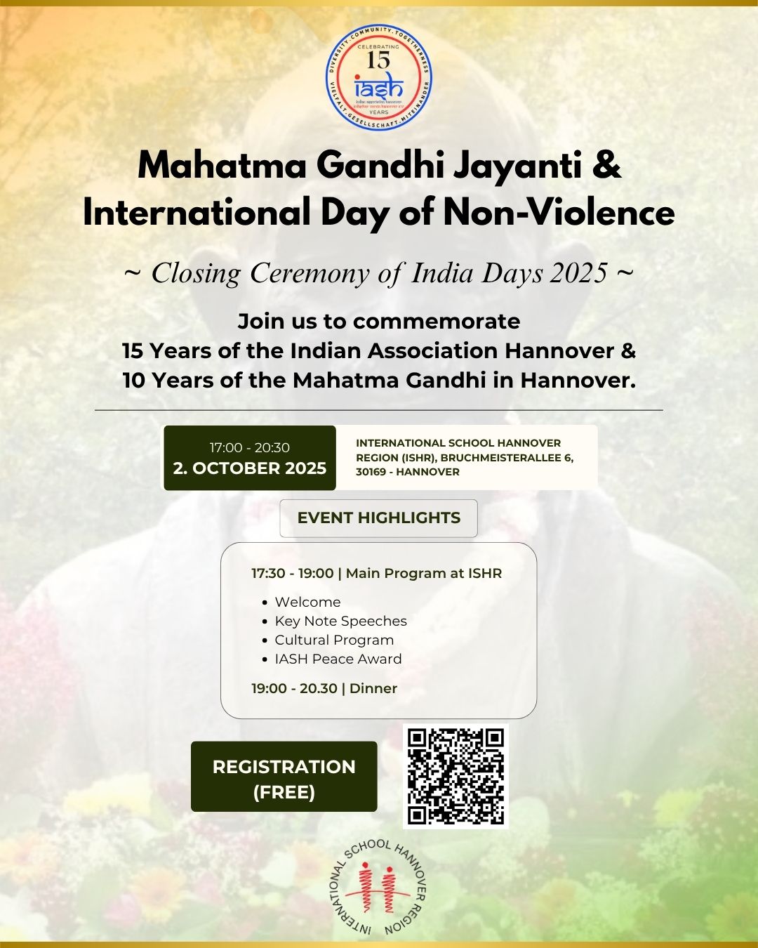 Mahatma Gandhi Jayanthi Invitation 2025