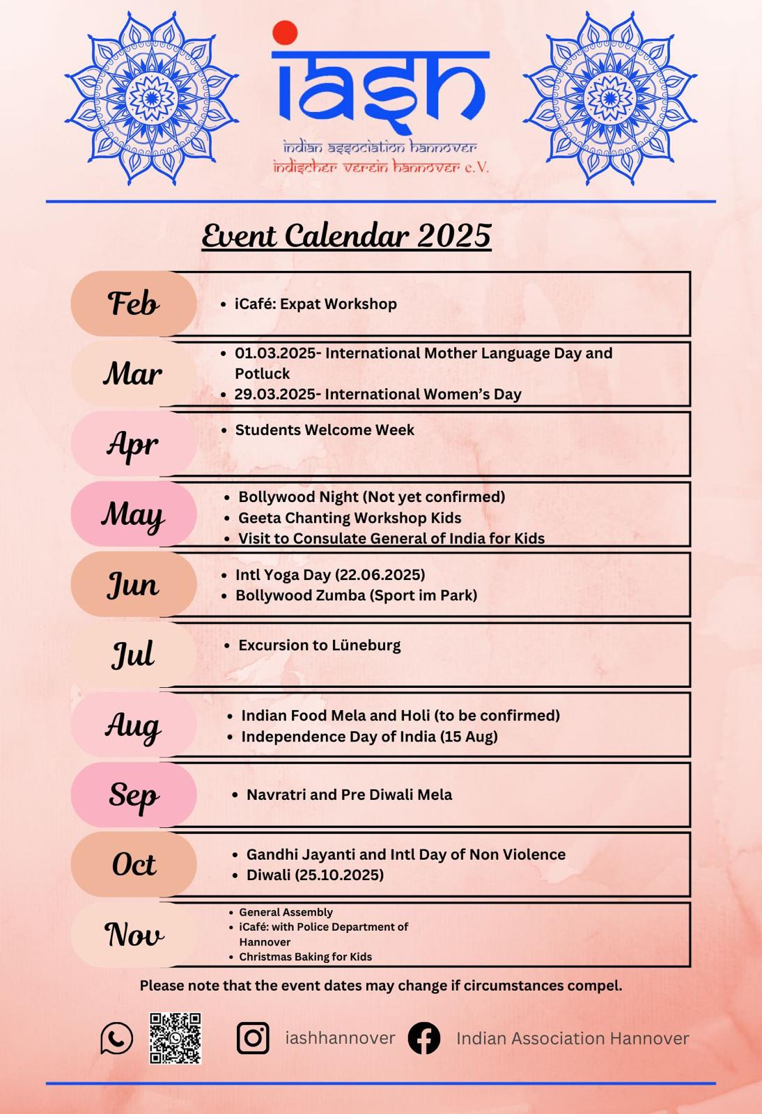 IASH Event Calendar 2025